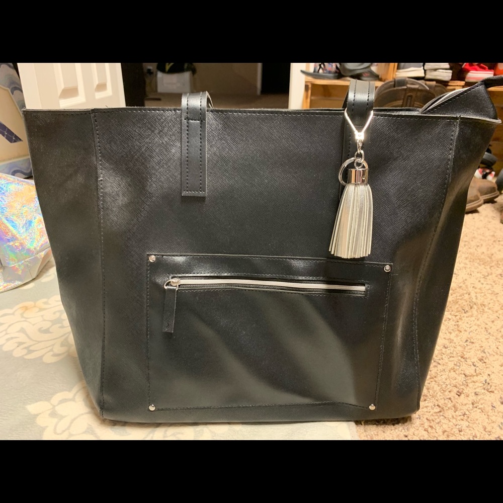 Bath and body works black leather bag